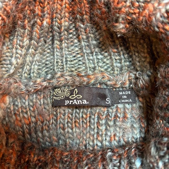 prAna Womens Autumn Rein Sweater Tunic Brown Knit Turtleneck Sz Small - Picture 8 of 10